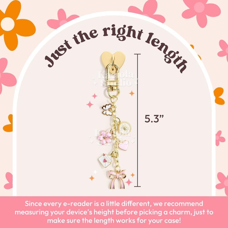 Kaciola Charm Chains for E-Reader with a Type C Charm, Cute E-reader Phone Charms Bracelets Accessories Gift for Reader Booklovers, Charms Compatible for E-Reader (E) - Image 5